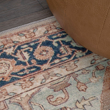 Maris Ornate Medallion Washable Area Rug